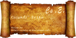 Csipkó Erika névjegykártya